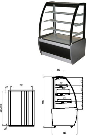 Витрина K70 VM 0,9-1 0011-9005 ( ВХСв-0,9д Carboma Техно)